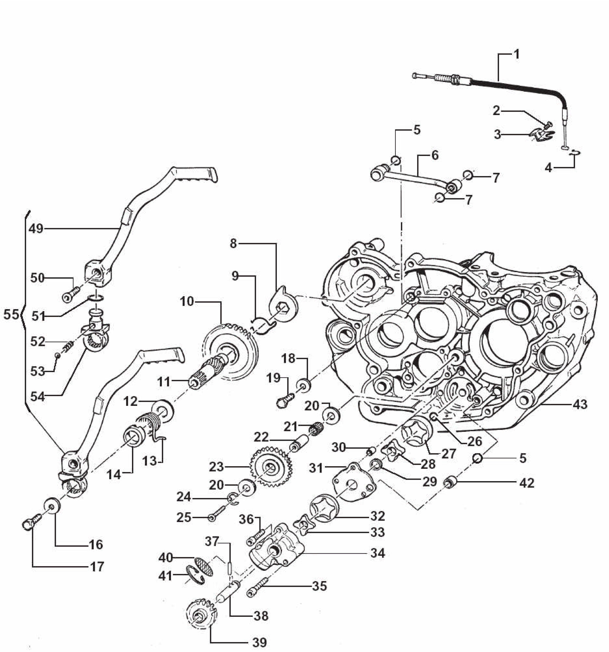 Pièces d'origine pour TM RACING 530 530 530 4 Temps MX/EN 2006 - Pompe à huile et démarrage par kick