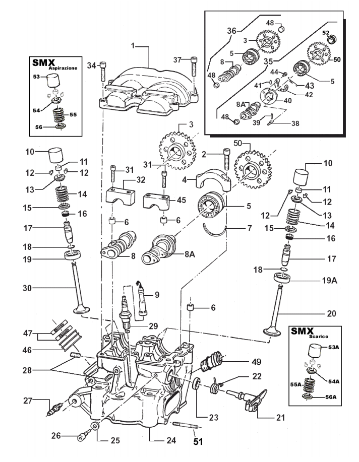 Pièces d'origine pour TM RACING 530 530 530 4 Temps MX/EN 2007 - Culasse moteur