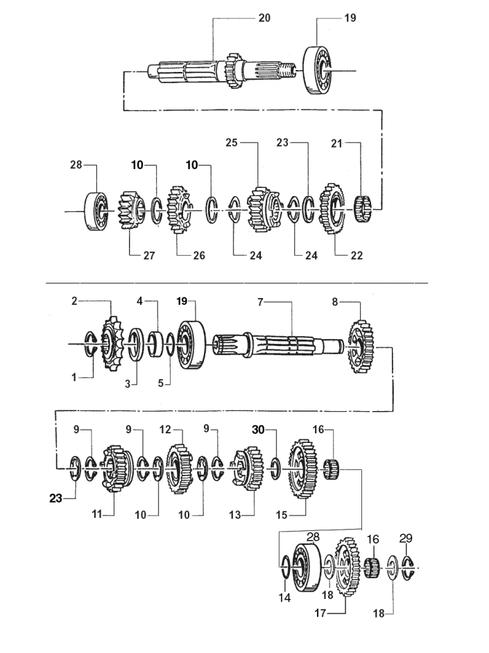 Pièces d'origine pour TM RACING 530 530 530 4 Temps MX/EN 2007 - Boîte de vitesse