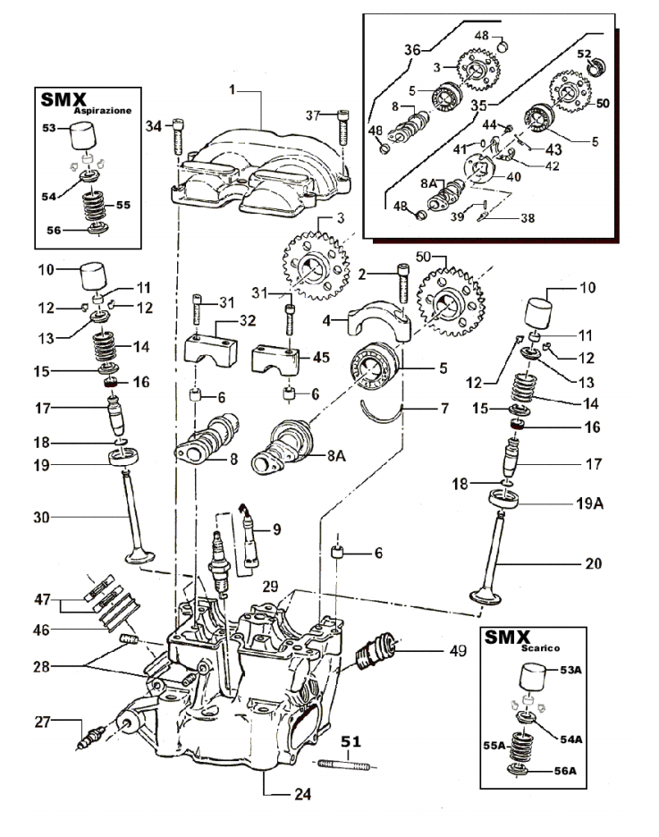 Pièces d'origine pour TM RACING 450 450 450 4 Temps MX/EN 2007 - Culasse moteur