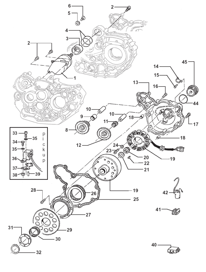 Pièces d'origine pour TM RACING 450 450 450 4 Temps MX/EN 2007 - Allumage ES