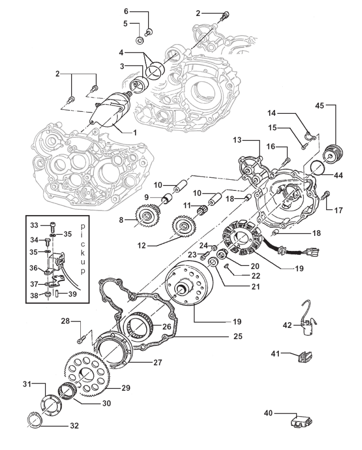 Pièces d'origine pour TM RACING 250 250 250 4 Temps MX/EN 2007 - Système d'allumage ES
