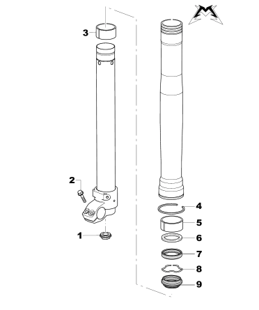 Pièces d'origine pour TM RACING 80 80 80 2 Temps MX/EN 2007 - Fourche MARZOCCHI