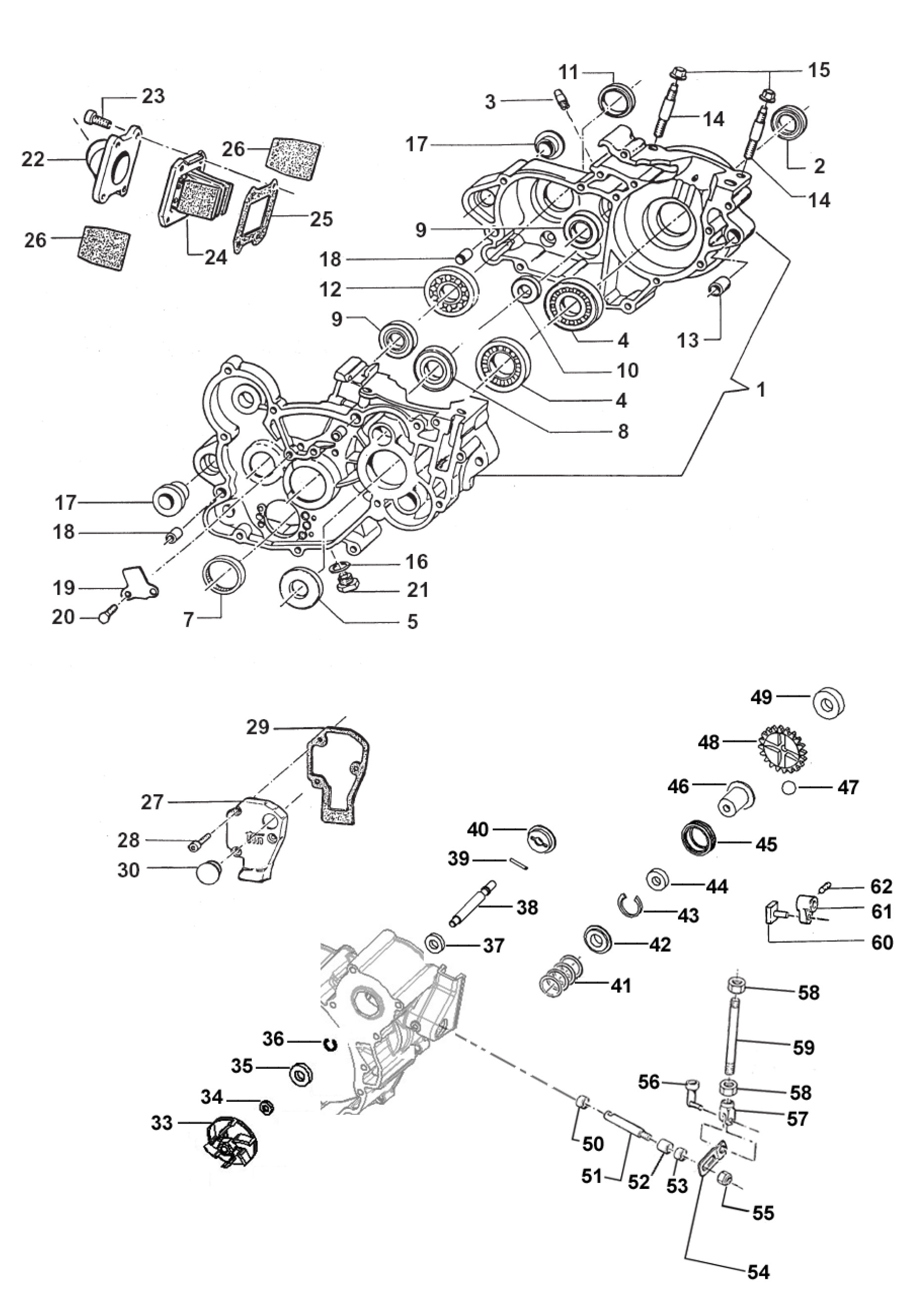 Pièces d'origine pour TM RACING 80 80 80 2 Temps Junior 2007 - Bas moteur et soupapes