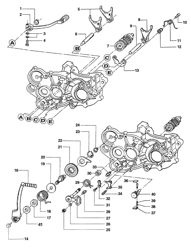 Pièces d'origine pour TM RACING 250 250 250 2 Temps MX/EN 2006 - Fourchette de boîte de vitesses