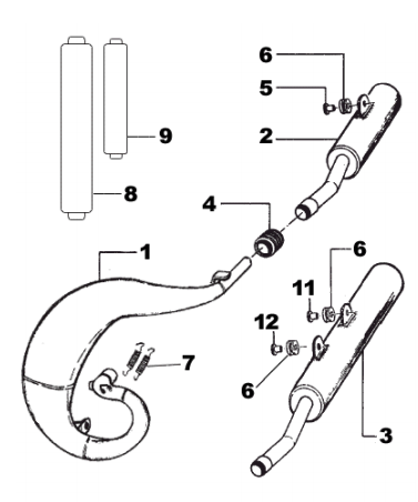 Pièces d'origine pour TM RACING 250 250 250 2 Temps MX/EN 2006 - Échappement