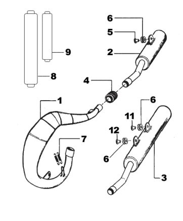 Pièces d'origine pour TM RACING 125 125 125 2 Temps MX/EN 2007 - Échappement