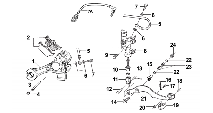 Pièces d'origine pour TM RACING 85 85 85 2 Temps MX/EN 2007 - Frein arrière