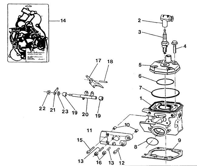 Pièces d'origine pour TM RACING 80 80 80 2 Temps Junior 2002 - Cylindre mono-valve