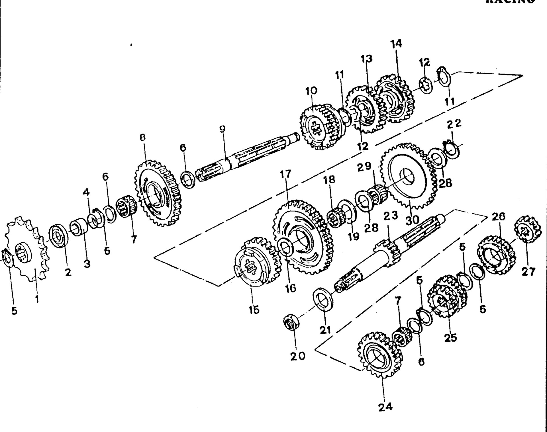 Pièces d'origine pour TM RACING 80 80 80 2 Temps Junior 2002 - Boîte de vitesse
