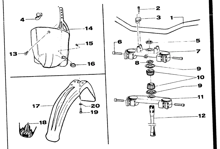 Pièces d'origine pour TM RACING 100 100 100 2 Temps MX/EN 2003 - Tés de fourche
