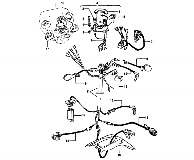 Pièces d'origine pour TM RACING 100 100 100 2 Temps MX/EN 2003 - Faisceau d'éclairage
