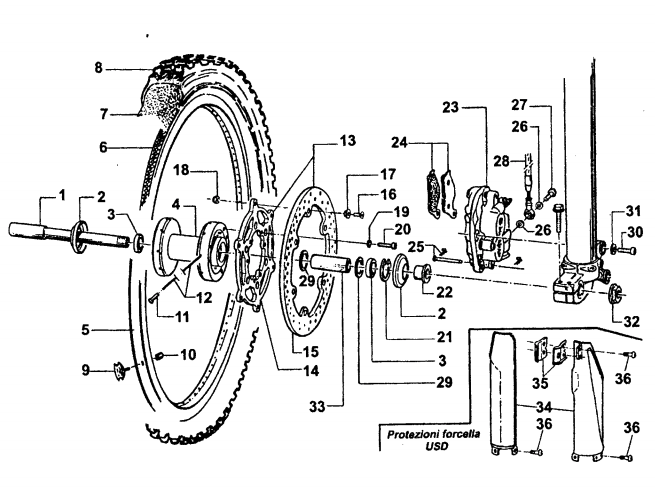 Pièces d'origine pour TM RACING 100 100 100 2 Temps MX/EN 2003 - Roue avant