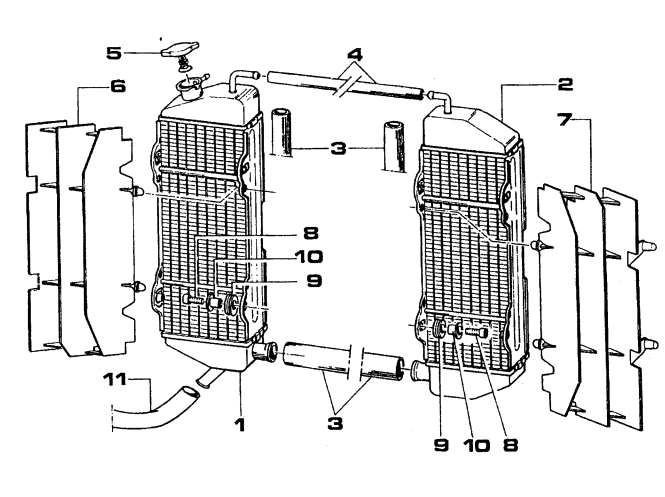 Pièces d'origine pour TM RACING 100 100 100 2 Temps MX/EN 2003 - Radiateur moteur