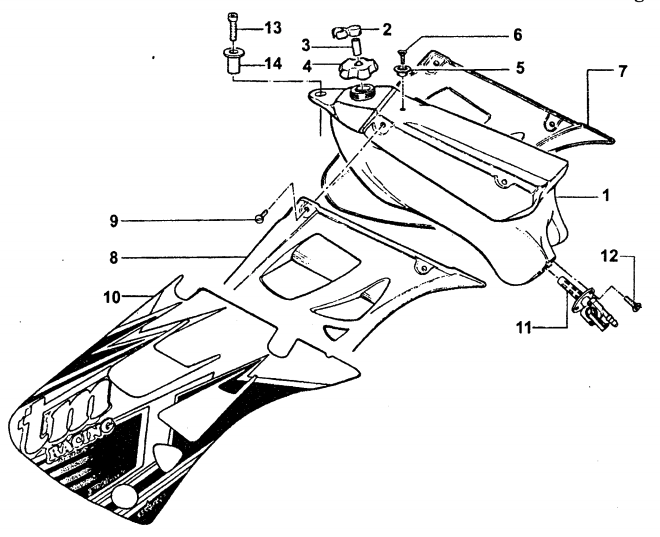 Pièces d'origine pour TM RACING 100 100 100 2 Temps MX/EN 2003 - Réservoir carburant