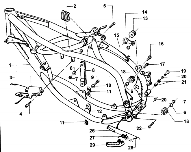Pièces d'origine pour TM RACING 100 100 100 2 Temps MX/EN 2003 - Cadre MX