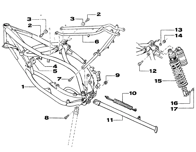 Pièces d'origine pour TM RACING 100 100 100 2 Temps MX/EN 2003 - Cadre et partie-cycle