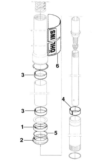 Pièces d'origine pour TM RACING 100 100 100 2 Temps MX/EN 2005 - Fourche avant OHLINS