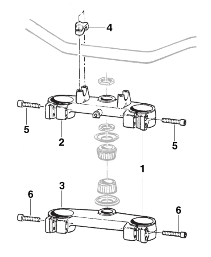 Pièces d'origine pour TM RACING 100 100 100 2 Temps MX/EN 2005 - Té de fourche