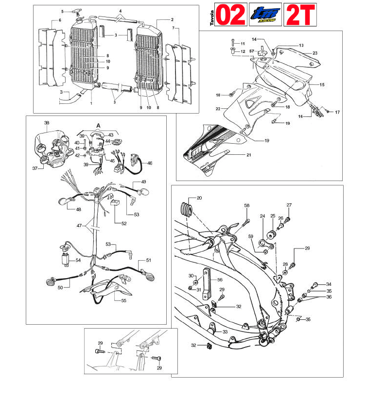 Pièces d'origine pour TM RACING 100 100 100 2 Temps MX/EN 2006 - Refroidissement moteur