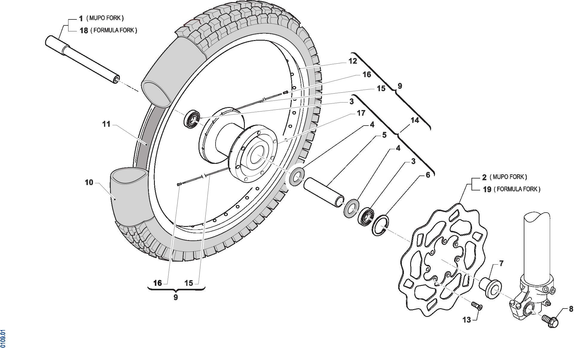 Pièces d'origine pour TM RACING 85 85 2T 85 MX JUNIOR 2026 - Roue avant