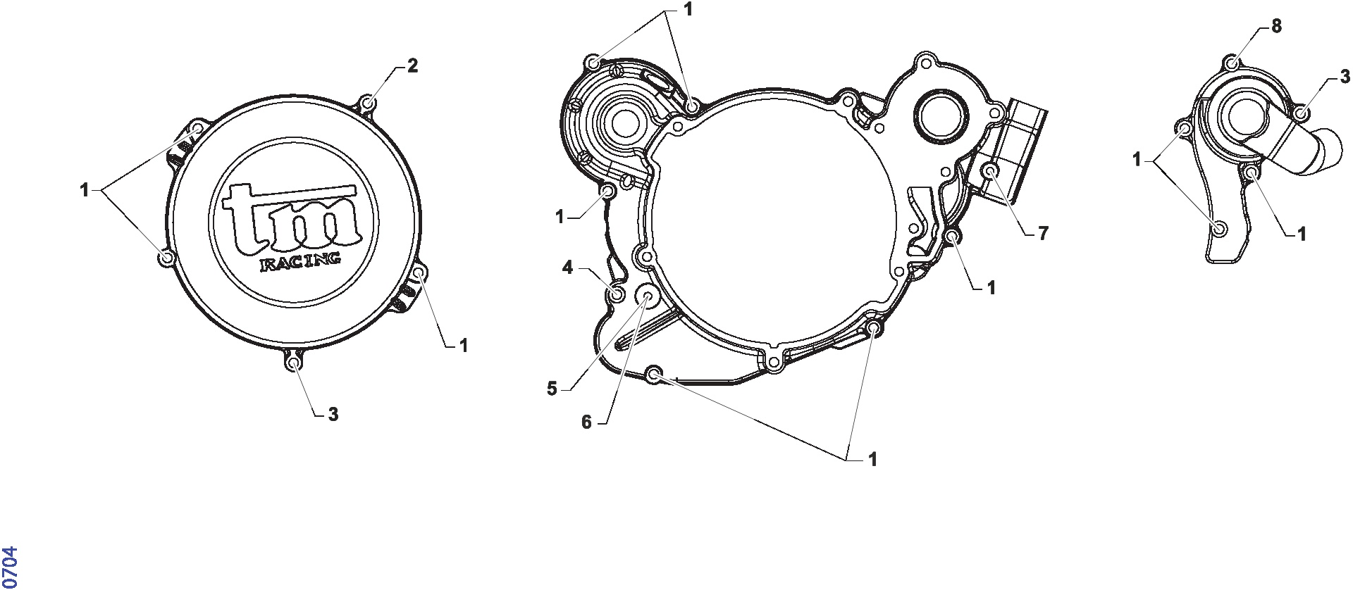 Pièces d'origine pour TM RACING 100 100 2T 100 SMX JUNIOR 2026 - Vis de couvercle moteur