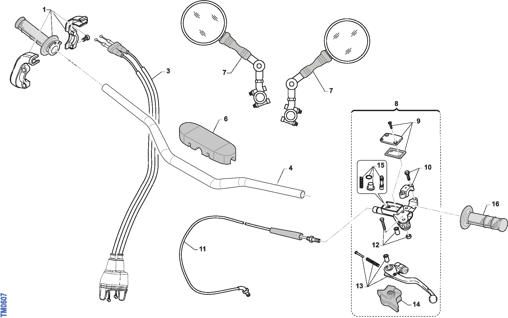 Pièces d'origine pour TM RACING 125 125 2T 125 Fi SMR e4/e5 2026 - Guidon