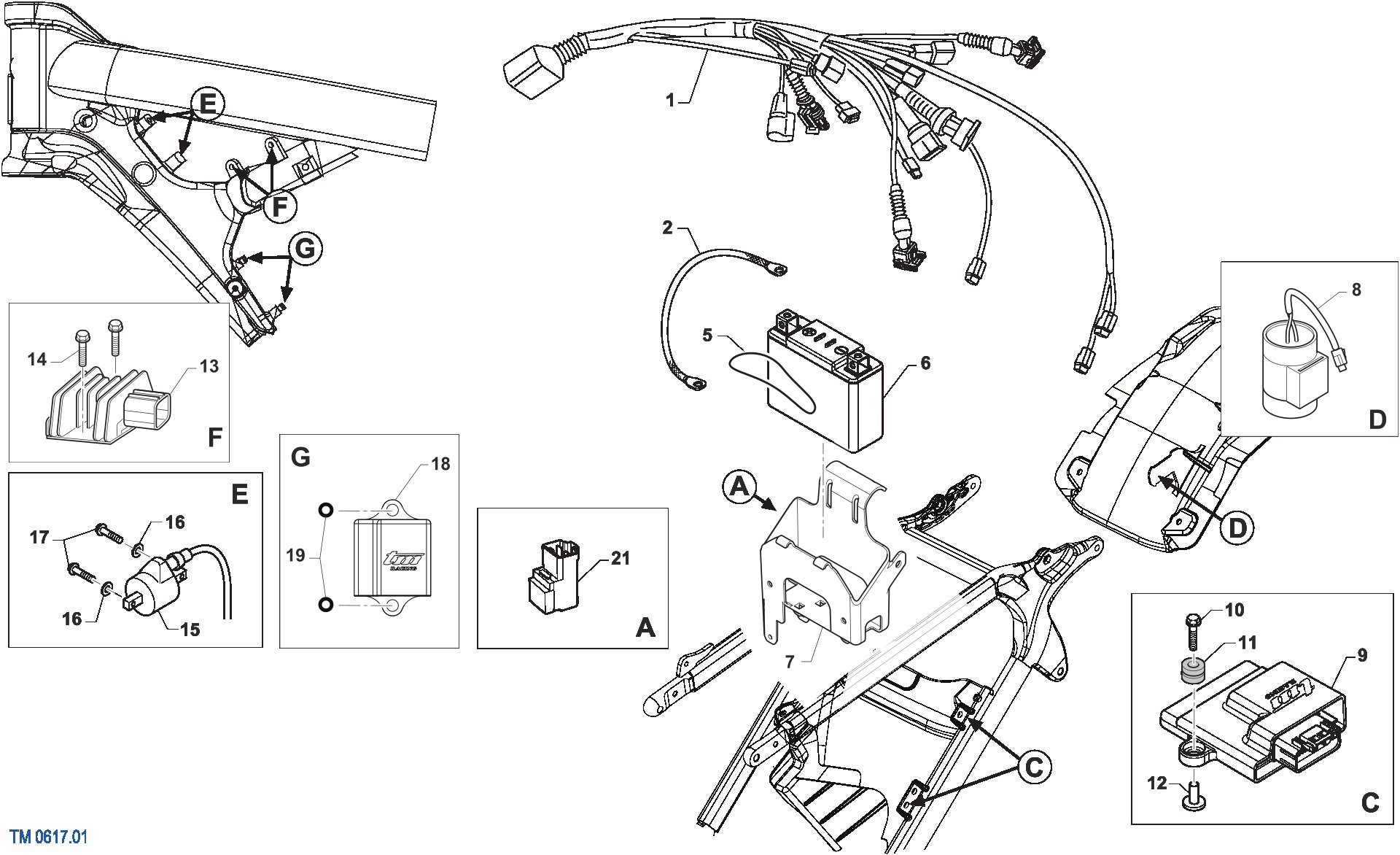 Pièces d'origine pour TM RACING 125 125 2T 125 Fi SMR e4/e5 2026 - Faisceau électrique E4