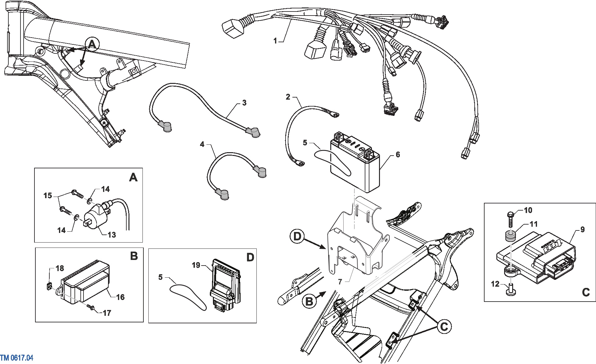 Pièces d'origine pour TM RACING 125 125 2T 125 Fi ES SMR Euro 5+ 2026 - Faisceau électrique