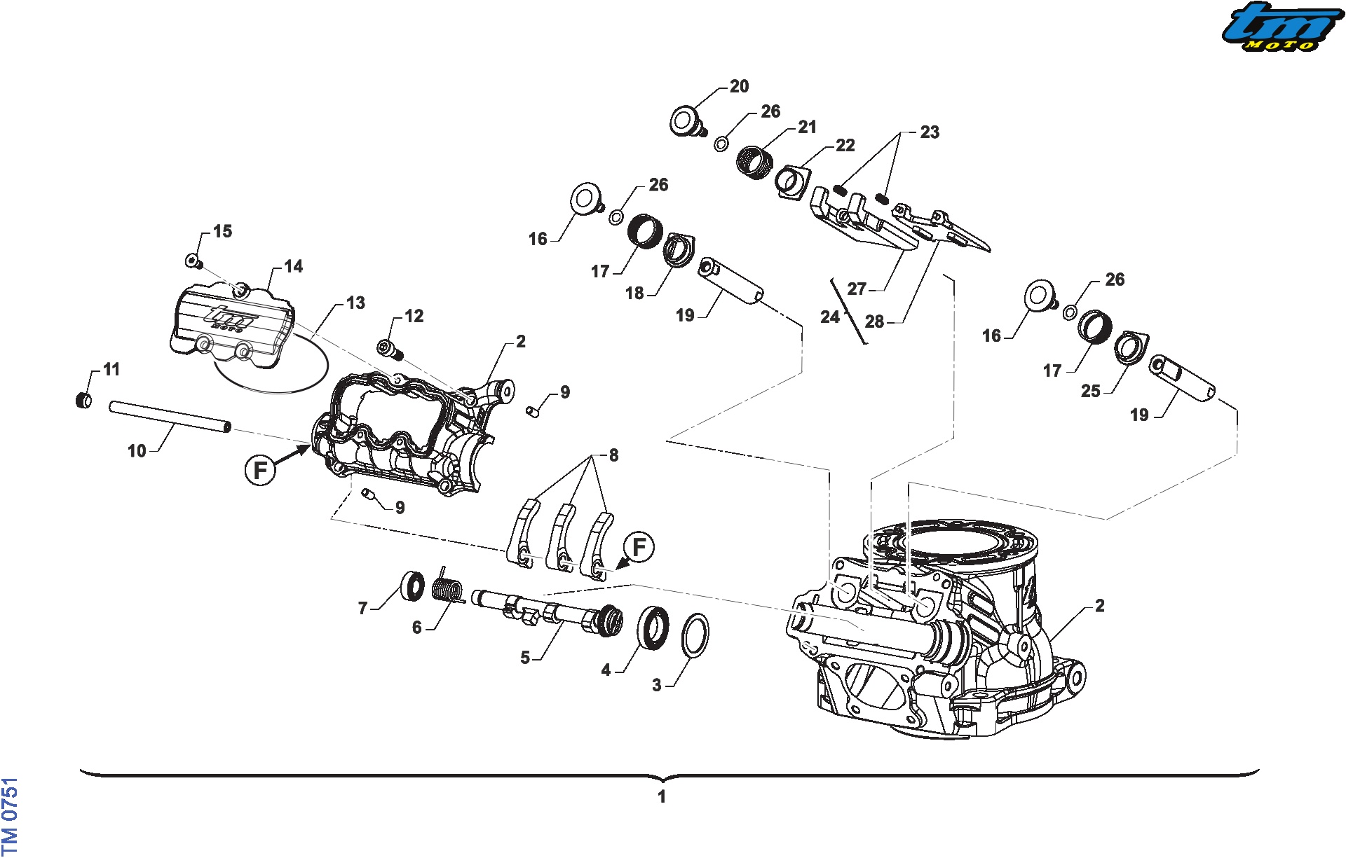 Pièces d'origine pour TM RACING 125 125 2T 125 Fi ES SMR Euro 5+ 2026 - Cylindre SMR 125 FI