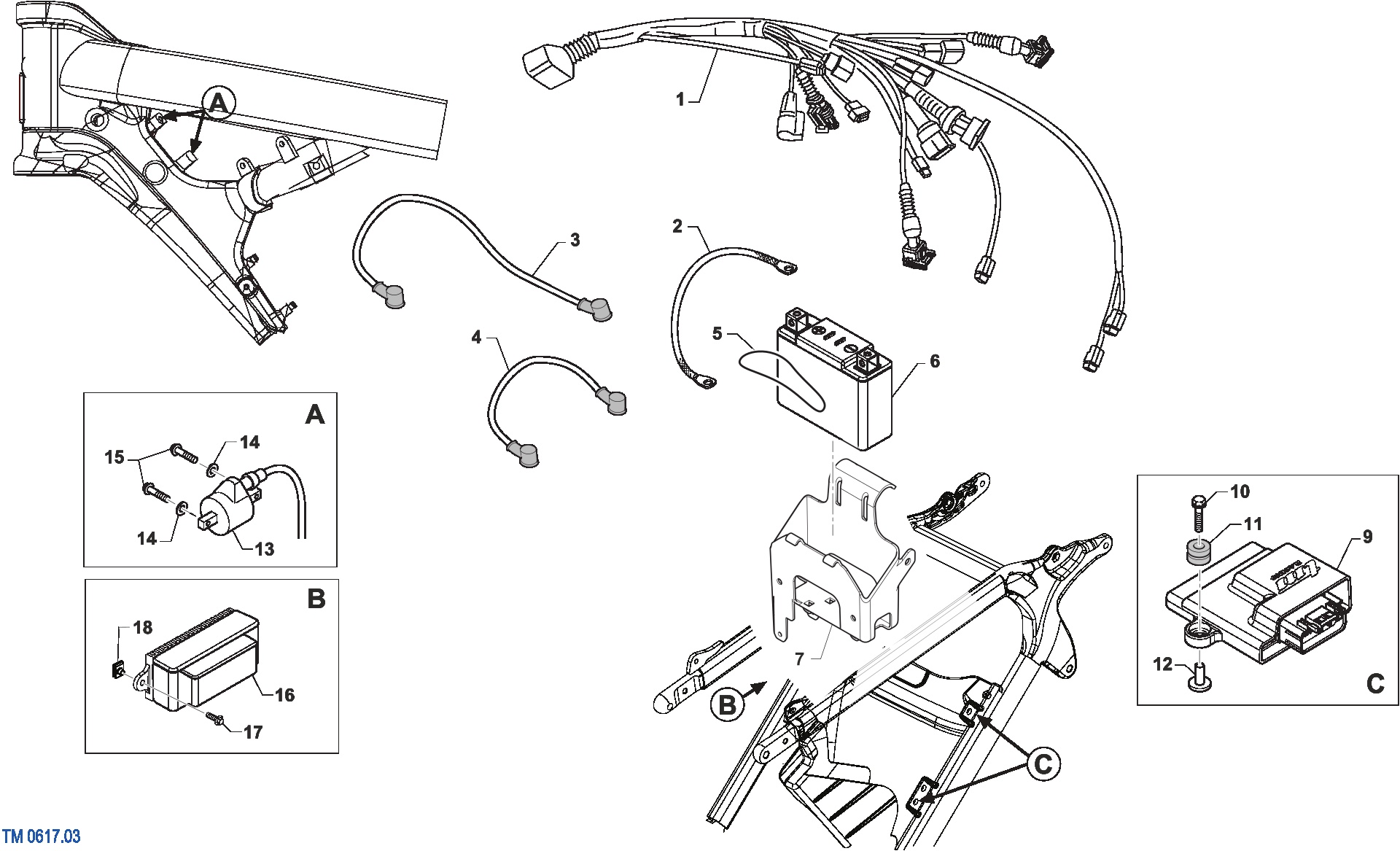 Pièces d'origine pour TM RACING 125 125 2T 125 Fi EN ES 2026 - Faisceau électrique