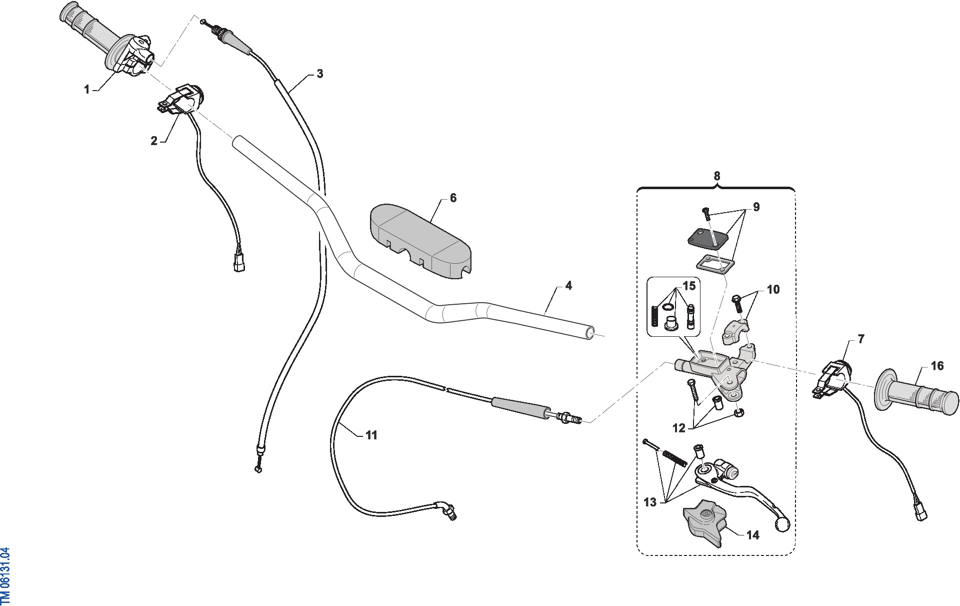 Pièces d'origine pour TM RACING 125 125 2T 125 MX ES 2026 - Guidon et commandes