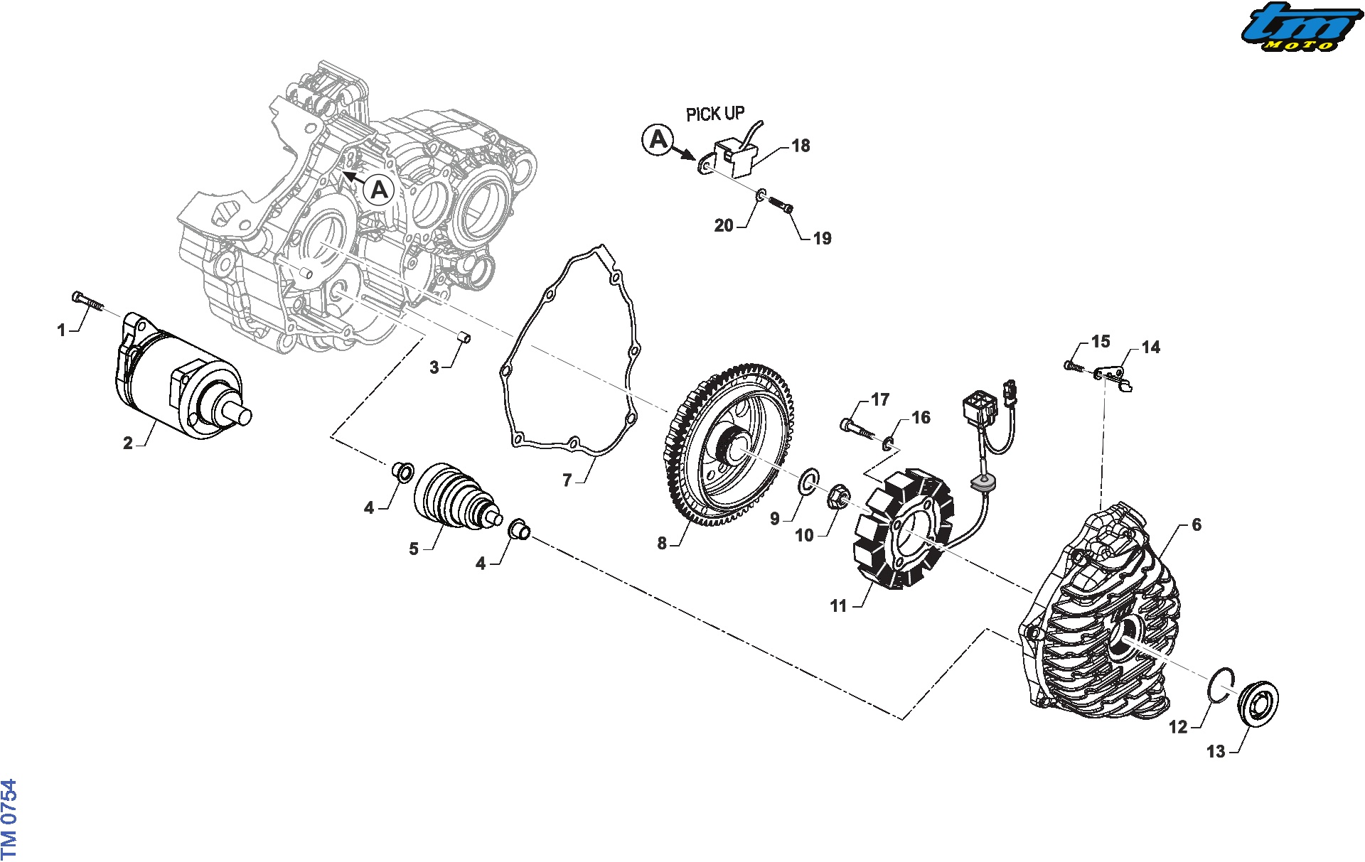 Pièces d'origine pour TM RACING 125 125 2T 125 MX ES 2026 - Allumage 125 MX CARB
