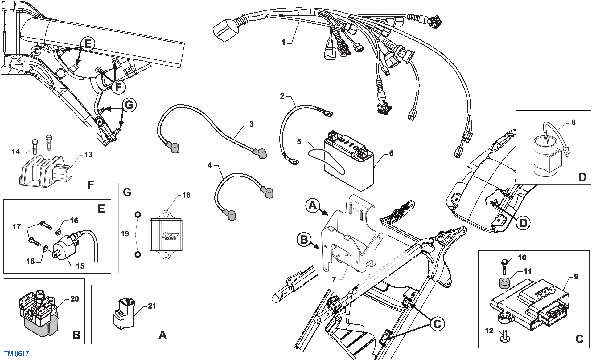 Pièces d'origine pour TM RACING 250 250 2T 250 FI EN 2026 - Faisceau électrique