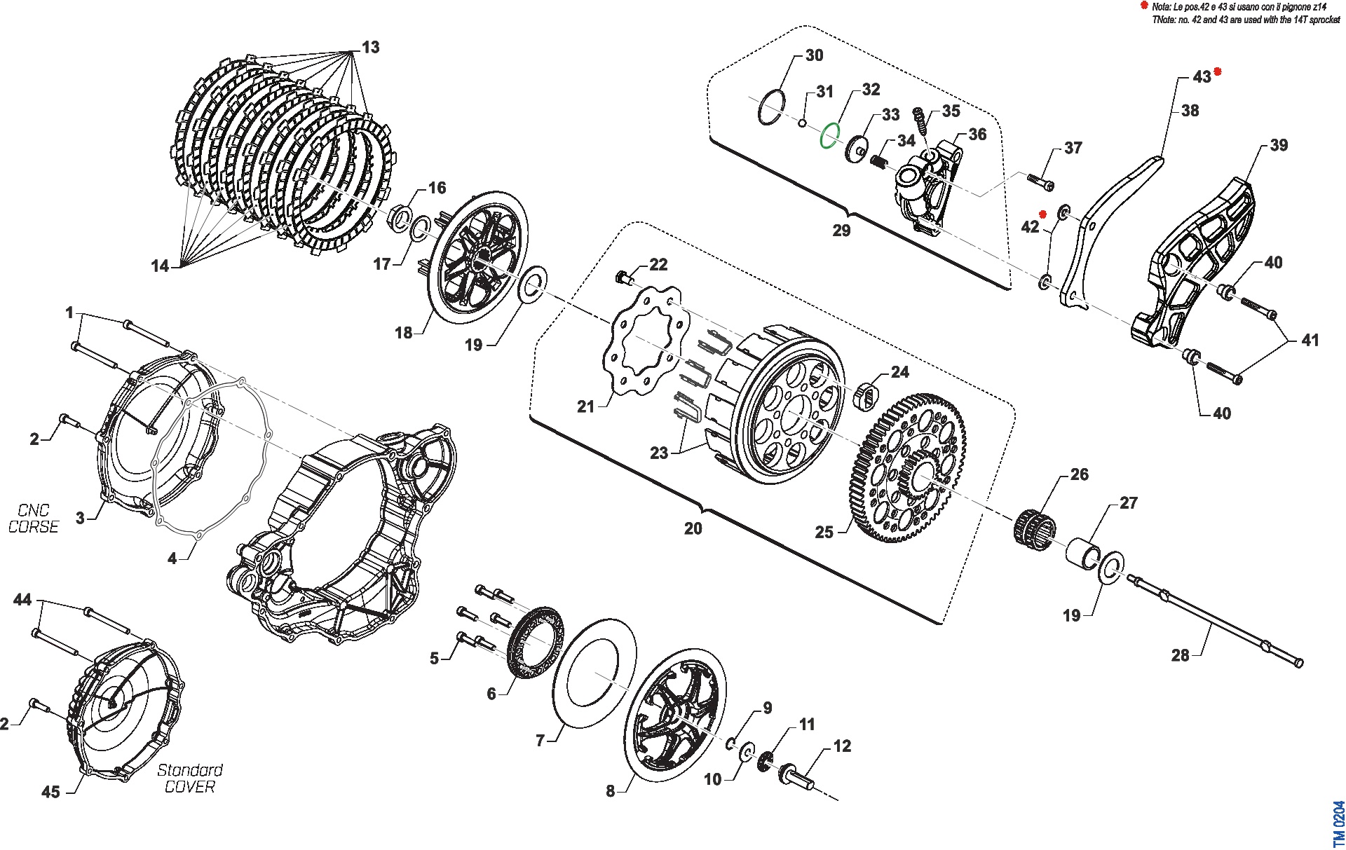 Pièces d'origine pour TM RACING 250 250 2T 250 FI MX 2026 - Embrayage Open Clutch