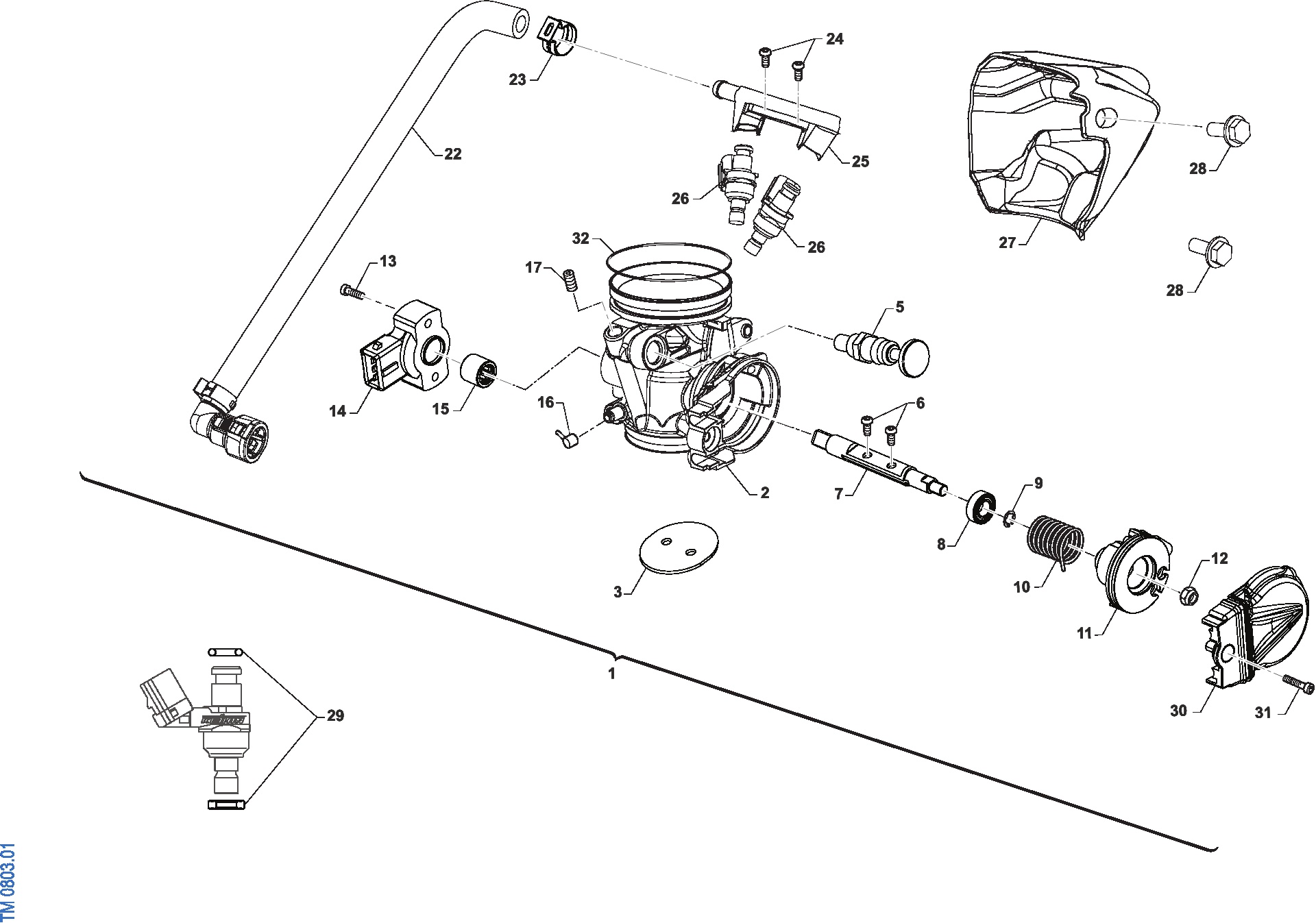 Pièces d'origine pour TM RACING 300 300 2T 300 FI EN 2026 - Corps d'admission