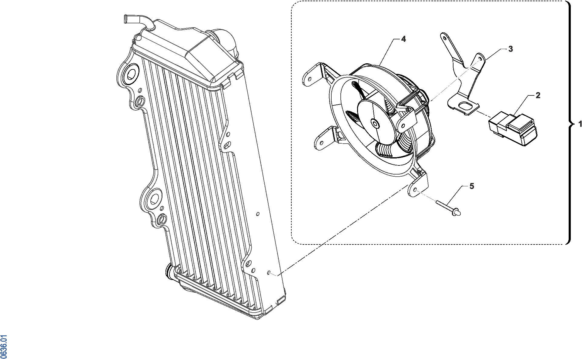 Pièces d'origine pour TM RACING 300 300 2T 300 EN 2026 - Ventilateur de radiateur
