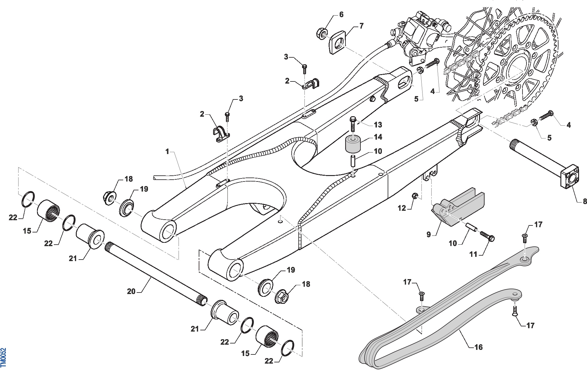 Pièces d'origine pour TM RACING 300 300 2T 300 SMX 2026 - Bras oscillant