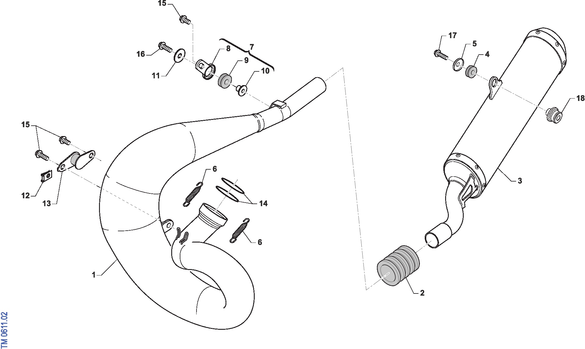 Pièces d'origine pour TM RACING 300 300 2T 300 SMX 2026 - Échappement