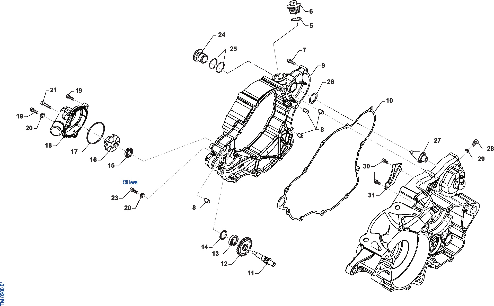 Pièces d'origine pour TM RACING 300 300 2T 300 SMX 2026 - Couvercle d'embrayage gauche