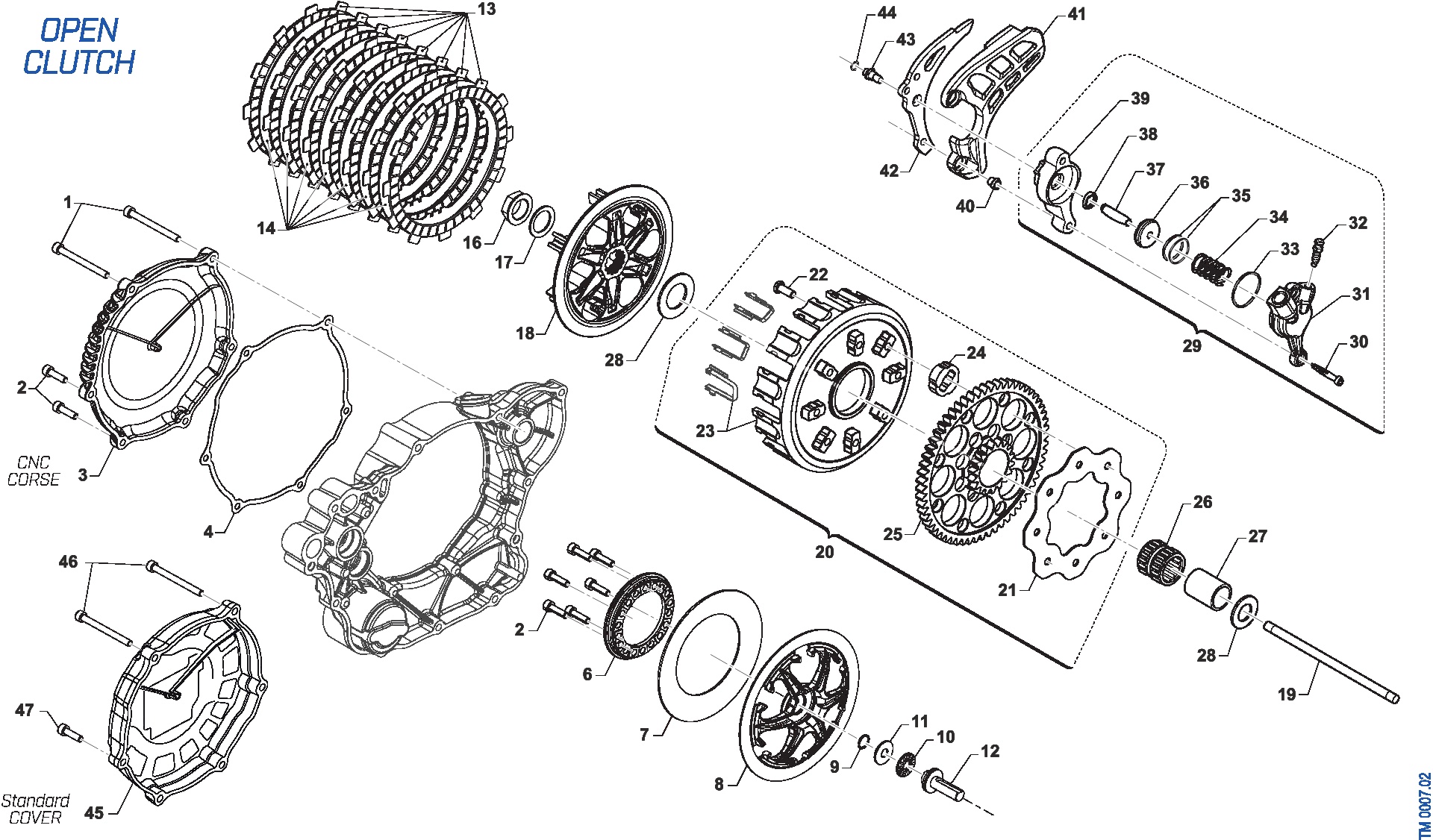 Pièces d'origine pour TM RACING 250 250 4T 250 Fi EN 2026 - Embrayage Open Clutch