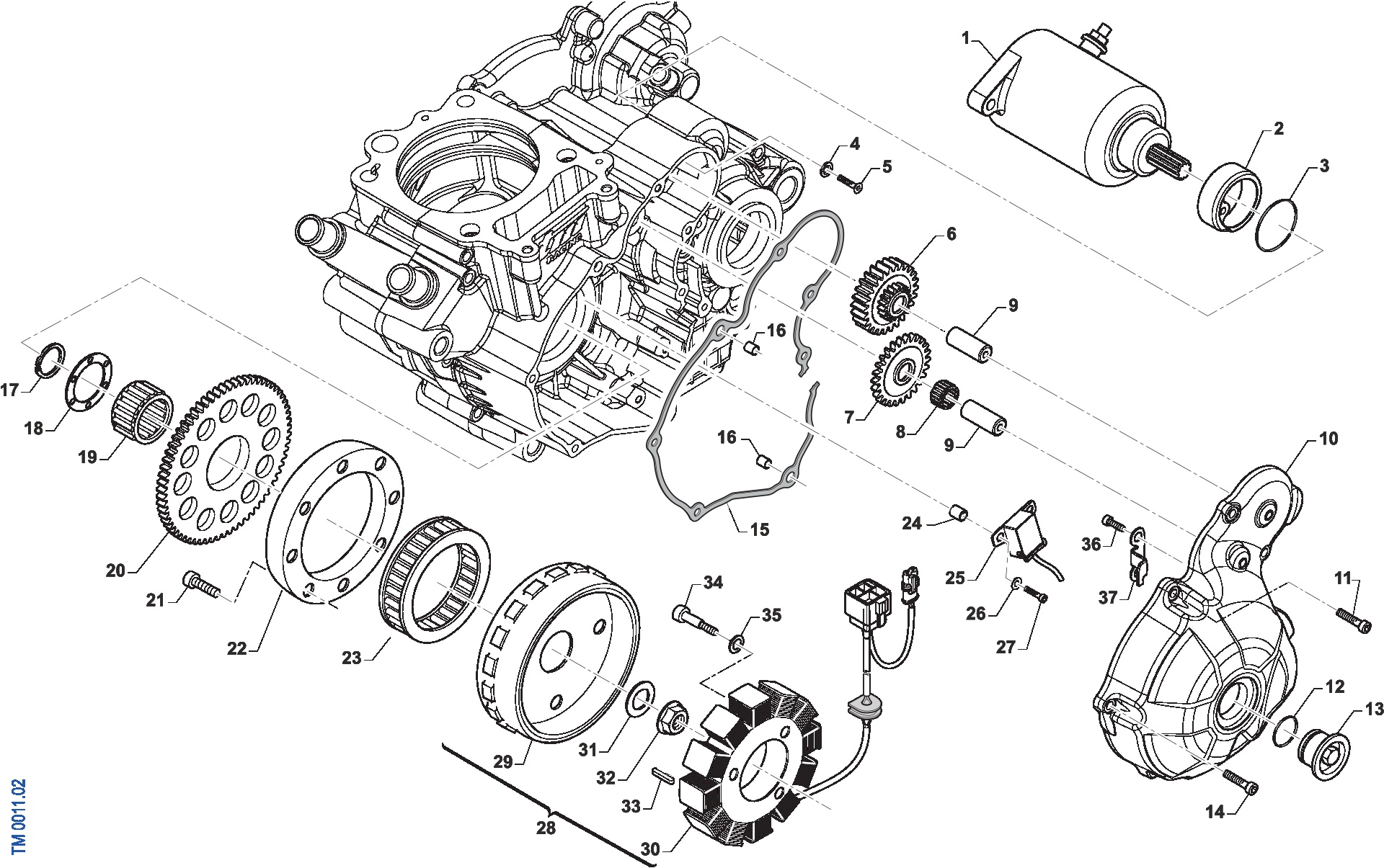 Pièces d'origine pour TM RACING 250 250 4T 250 Fi EN 2026 - Allumage ES (3 pôles)