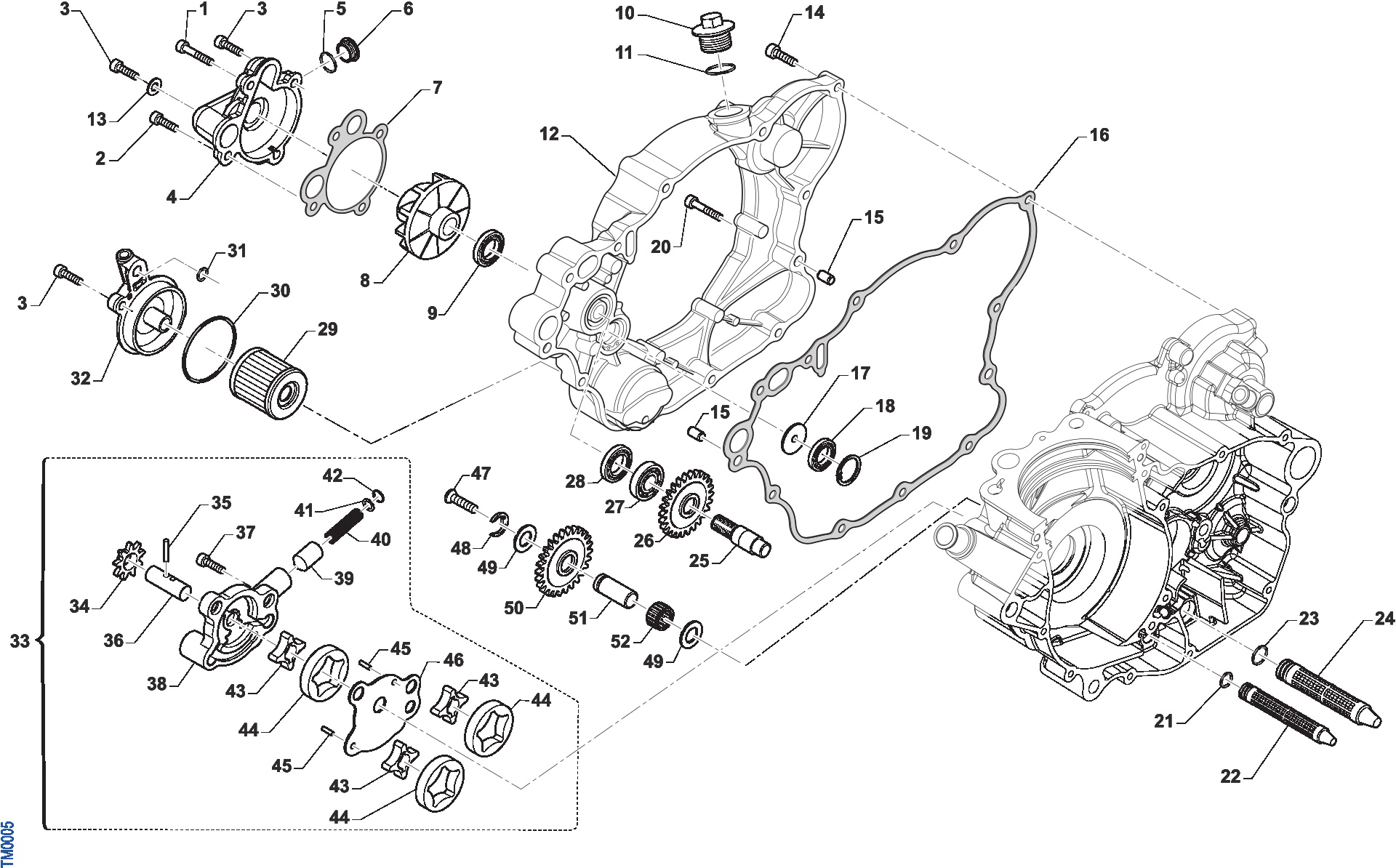 Pièces d'origine pour TM RACING 250 250 4T 250 Fi MX 2026 - Lubrification moteur