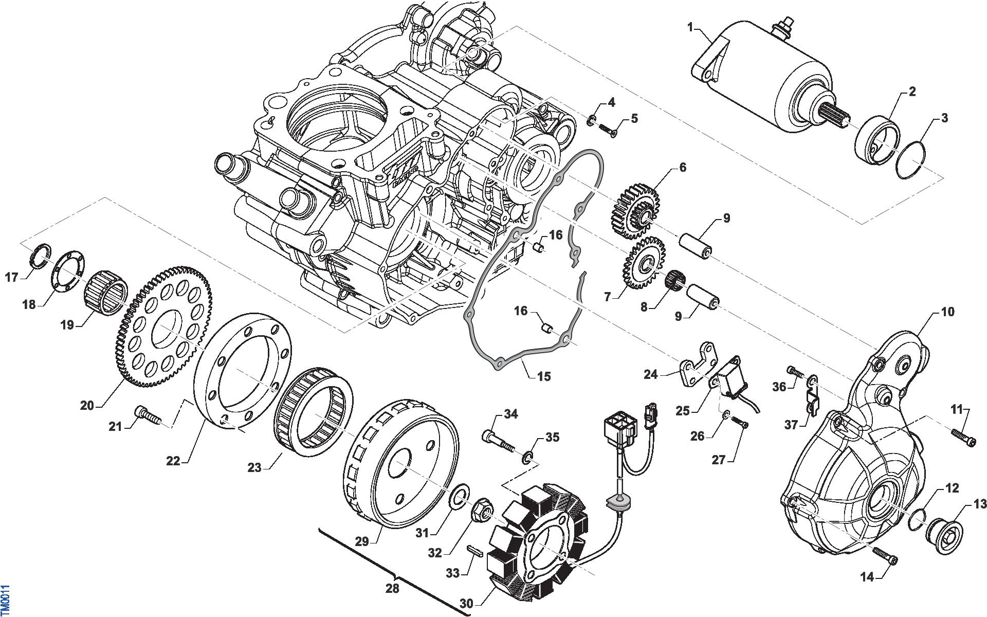 Pièces d'origine pour TM RACING 250 250 4T 250 Fi MX 2026 - Allumage ES (4 pôles)