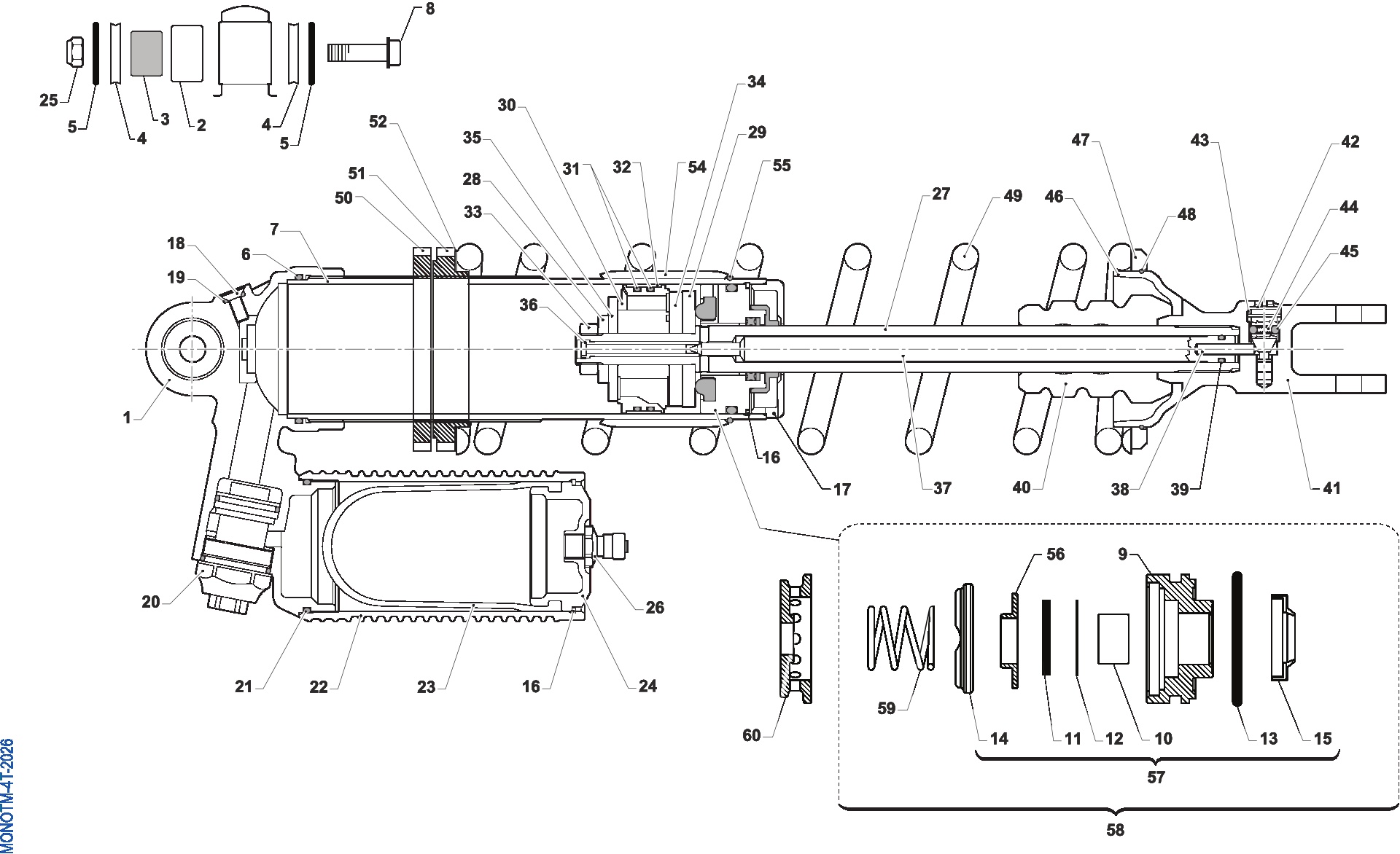 Pièces d'origine pour TM RACING 300 300 4T 300 Fi MX 2026 - Amortisseur TM4T MX