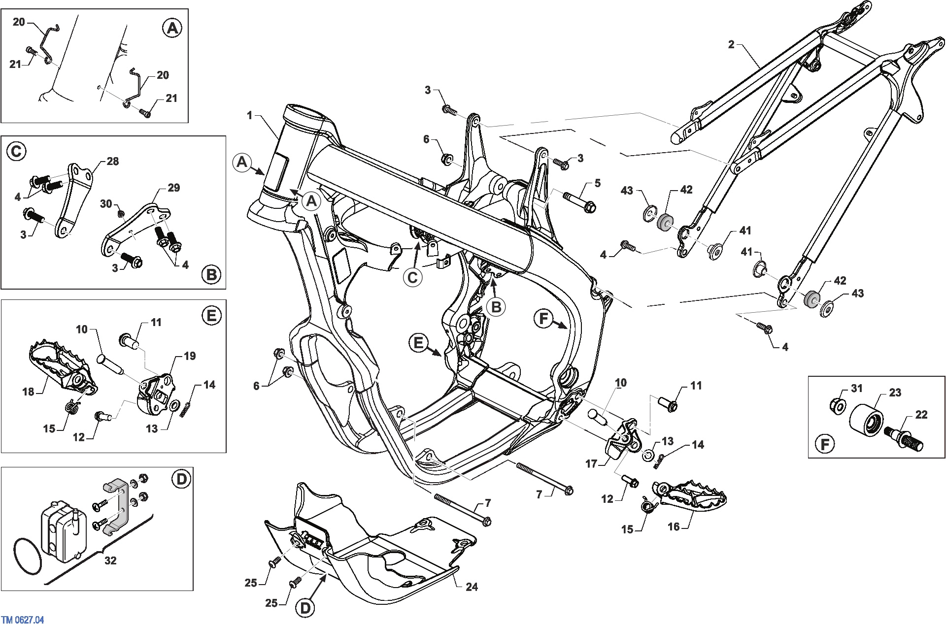 Pièces d'origine pour TM RACING 450 450 4T 450 Fi SMK 2026 - Cadre et partie-cycle