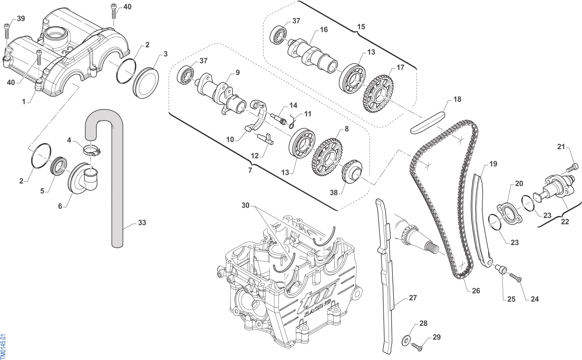 Pièces d'origine pour TM RACING 450 450 4T 450 Fi MX 2026 - Distribution et allumage moteur