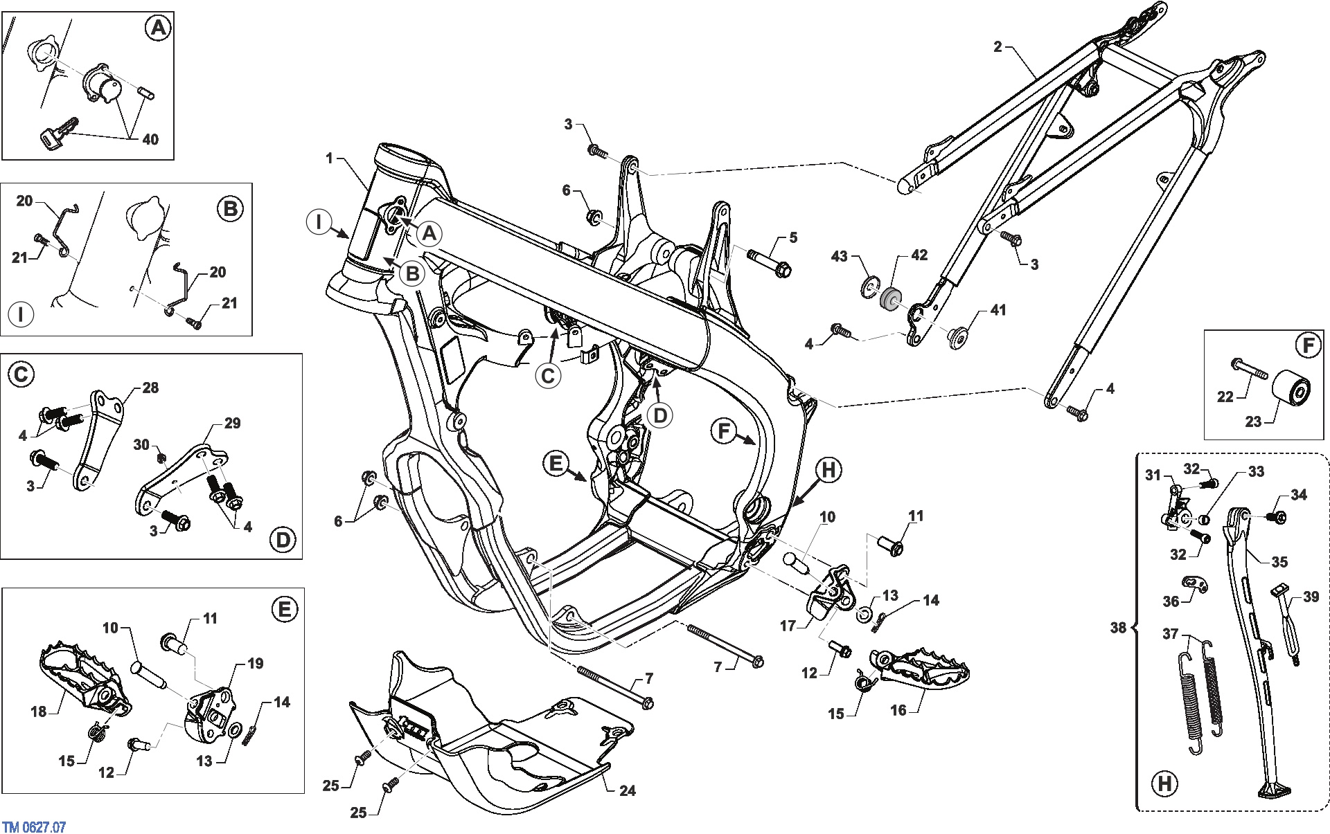 Pièces d'origine pour TM RACING 450 450 4T 450 Fi SMR 2026 - Cadre et partie-cycle