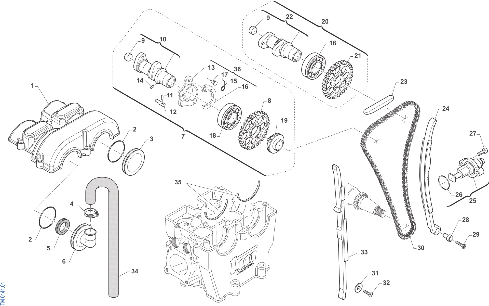 Pièces d'origine pour TM RACING 450 450 4T 450 Fi SMR 2026 - Distribution et allumage moteur