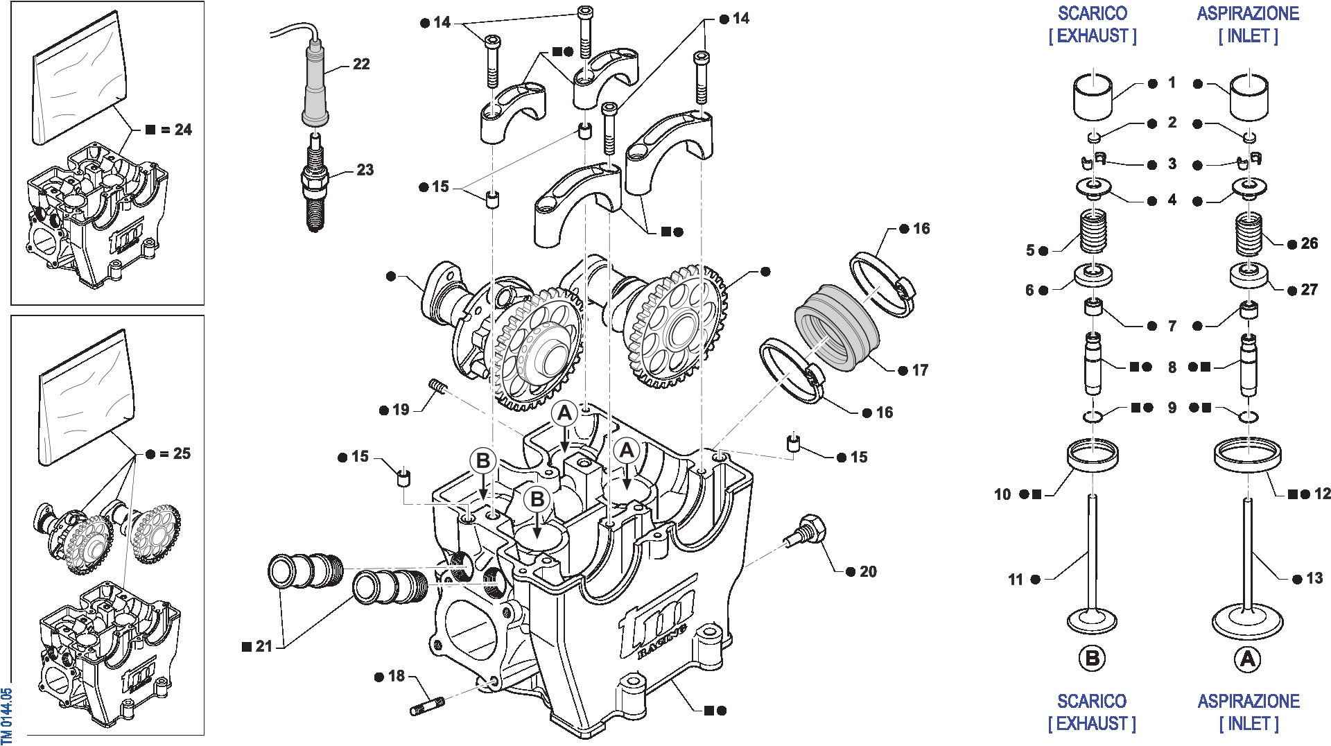 Pièces d'origine pour TM RACING 450 450 4T 450 Fi EN 2026 - Culasse moteur
